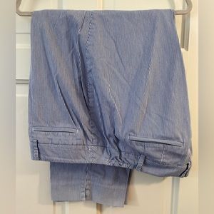 Talbots Perfect Crop Pants in blue and white stripes